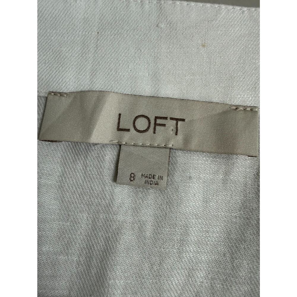 LOFT White Button-Front Midi Dress with Tie Waist - Picture 11 of 13
